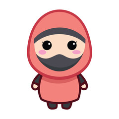 Cute cartoon girl in a hijab (1)