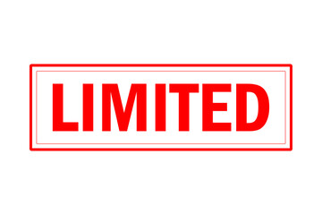 LIMITED - LIMITED text written on Red Rubber Stamp 
