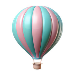 Obraz premium 3d render of a hot air balloon isolated on white background