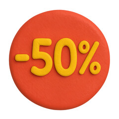 Clay Discount Badge Minus Fifty Percent