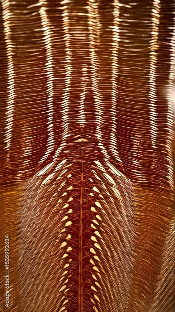 Poster abstract close-up of a geometric pattern featuring layered shapes with delicate veins and warm, eart