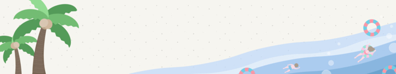 야자수가 있는 해수욕장에서 여름 바캉스