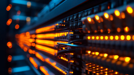 Understanding network infrastructure server room data center and ethernet cables for data transmission and security