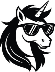 Modern Flat Unicorn Silhouette