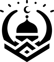 vector illustration silhouette design icon logo symbol muslim place of worship abstract modern