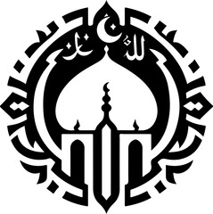 vector illustration silhouette design icon logo symbol muslim place of worship abstract modern