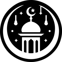 vector illustration silhouette design icon logo symbol muslim place of worship abstract modern