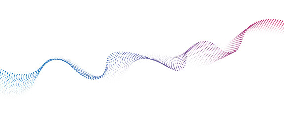 Flowing Dot Wave halftone gradient pattern on transparent background	
