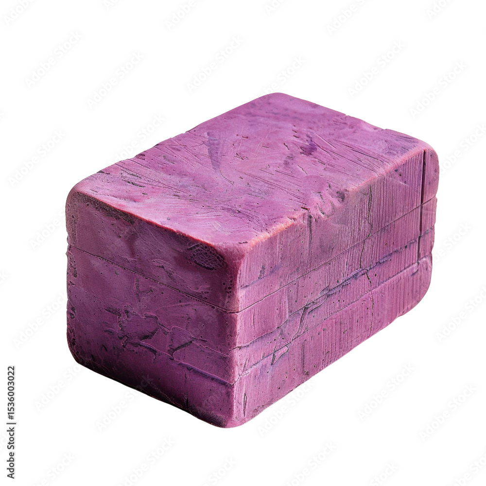 Poster vibrant purple block of soap, showcasing smooth texture and clean lines, perfect for adding pop of c