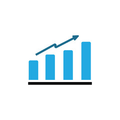 statistics logo icon illustration flat