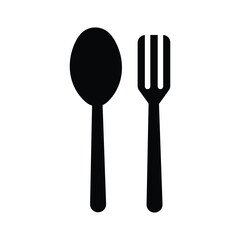 spoon and fork logo icon illustration flat
