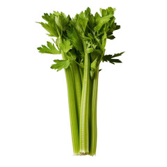 Fresh celery stalks with vibrant green leaves, showcasing their crisp texture and natural color, perfect for healthy dishes and snacks