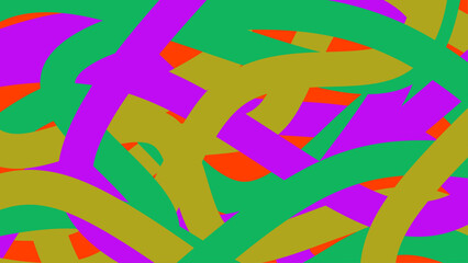 Abstract colorful background with curved brush shapes