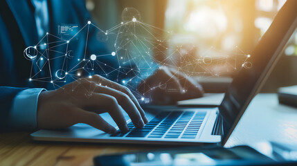 Feedback loop for continuous improvement Business decision-making strategy. OODA and PDCA cycles. Businessman using laptop computer to manage project.