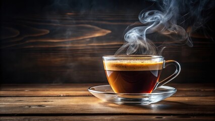A steaming cup of coffee with hot water added