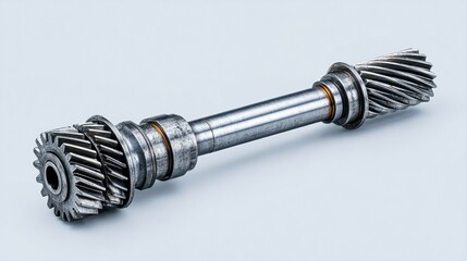 Close-up of a metal gear assembly.