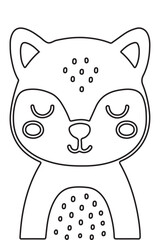Cat Coloring Page for Children – Black and White Line Drawing