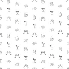 Alcohol drink doodle seamless background

