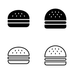 Burger icon vector. burger sign and symbol. hamburger