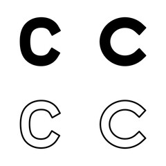 Copyright icon vector. copyright sign and symbol