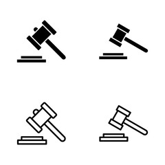 Gavel icon vector. judge gavel sign and symbol. law icon. auction hammer