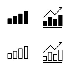 Growing graph icon vector. Chart sign and symbol. diagram icon