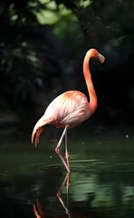 flamingo in the water