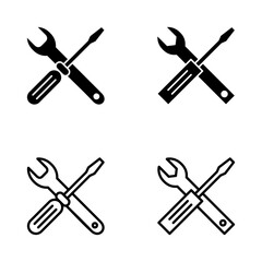 Repair tools icon vector. tool sign and symbol. setting icon. Wrench and screwdriver. Service