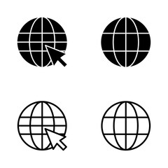 Web icon vector. go to web sign and symbol. web click icon. Global search icon