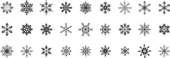 Winter Snowflake Elements: Perfect for Holiday Designs. set