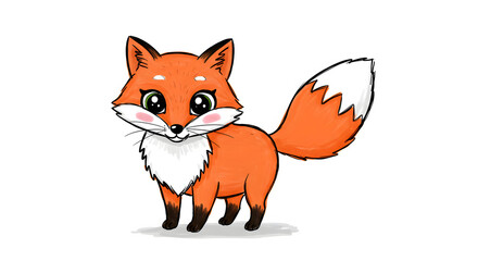 Adorable Cartoon Fox Illustration Cute Animal Drawing for Kids