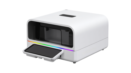 Futuristic tech gadget featuring RGB illumination system