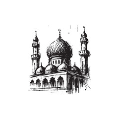 Islamic Art Mosque Icon Vector Illutration