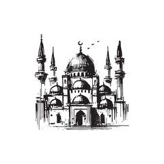 Islamic Art Mosque Icon Vector Illutration