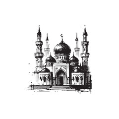 Islamic Art Mosque Icon Vector Illutration