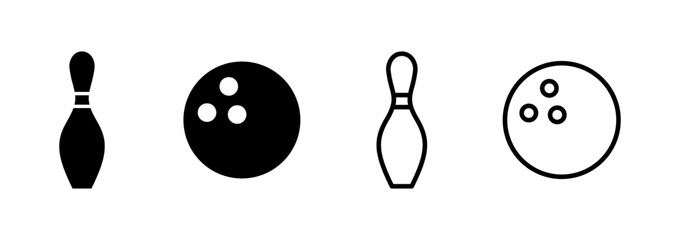 Bowling icon logo design. bowling ball and pin sign and symbol.