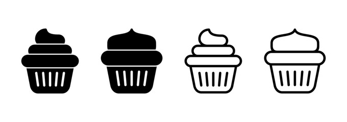 Cup cake icon logo design. Cup cake sign and symbol