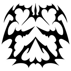 Frame Necro Neotribal Tattoo Design Vector
