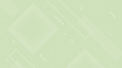 Abstract Background with Memphis Retro Style Element and Green White Pastel Color