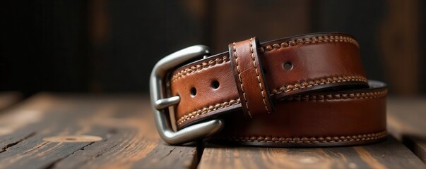 Handcrafted leather tooled belt, intricate stitching , fashion accessory, background, clothing accessory