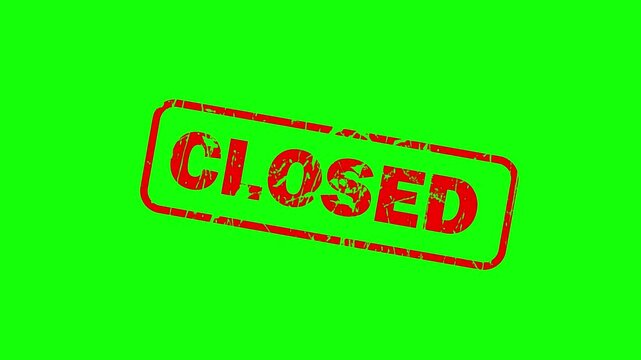 Closed stamp animation Green screen, Animated Rubber stamp effect 