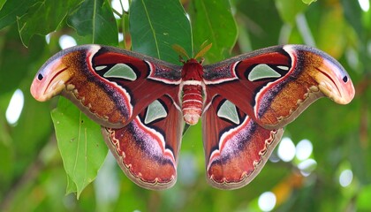 Magnificent Moth on Lush Leaves