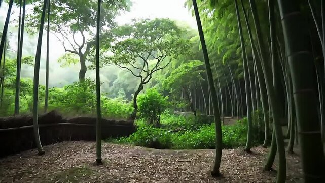 a dense bamboo forest