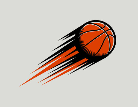 Dynamic Basketball with Motion Trails Depicting Speed and Action