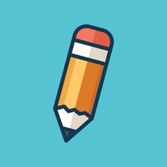 Pencil and Eraser Symbol in Clean Vector Style