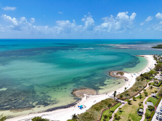 Beautiful sunny day at Sombrero Beach Park on Marathon Key in the Florida Keys.