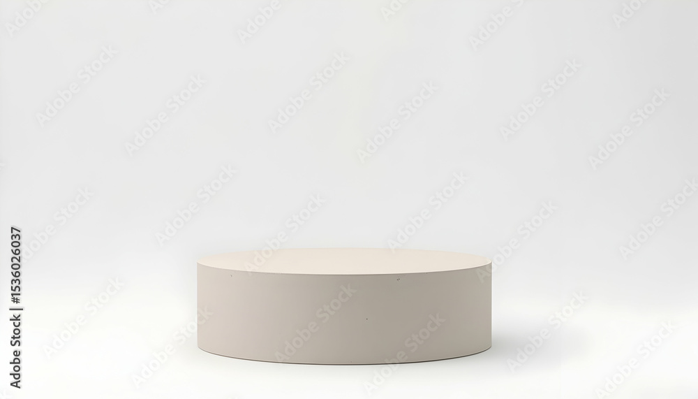 Poster cylindrical platform display on white background for product presentation