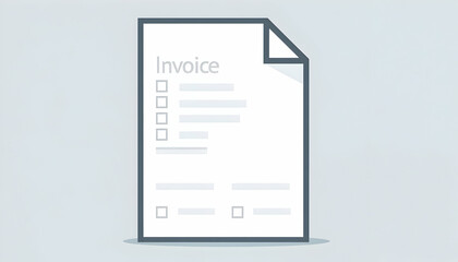 Invoice Document with Checklist Illustration for Business Use