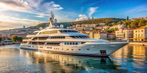 Luxury Super Yacht at Port in Rijeka