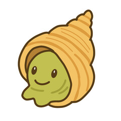 Cute Sea Snail Character Illustration 귀여운 고동소라 캐릭터 일러스트